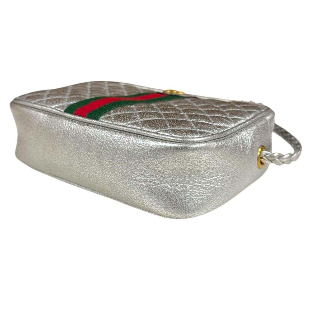 GUCCI Silver GG Marmont Shoulder Bag - Picture 6 of 10